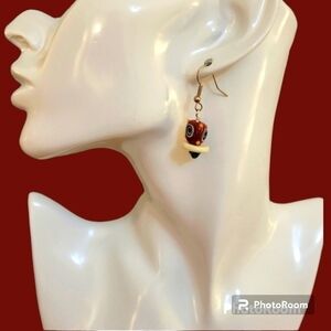 HANDMADE Space Age Nebula Lampwork Beaded Dangle Hook Earrings